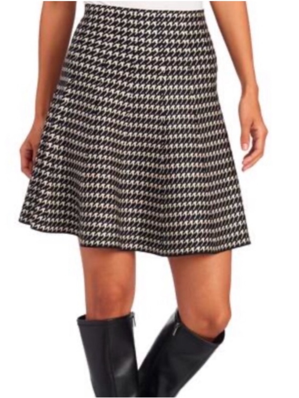 Max Studio Houndstooth Skirt